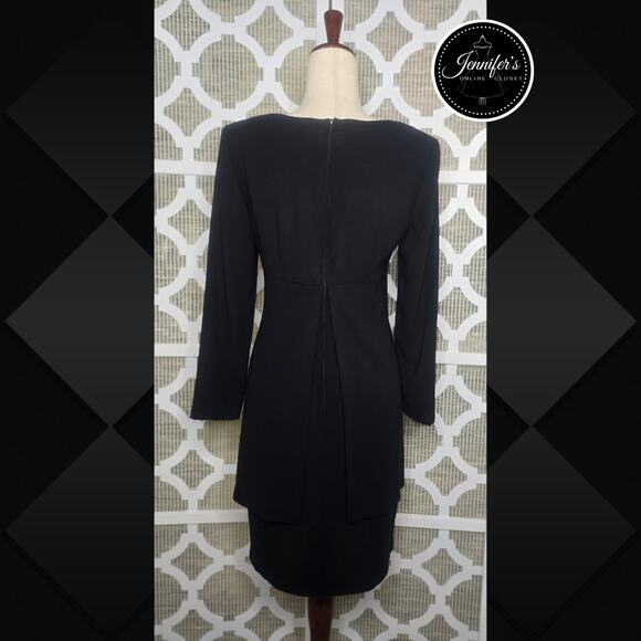 CDC Black (5) Button Split Overlay Long Sleeve Dress Size 10 - Picture 7 of 11